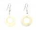 Earrings - E284 - Mother of Pearl Shell Circle with Fire Polished Bead (1") ~ Natural