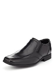 Leather Square Toe Slip-On Shoes