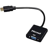 Moread HDMI to VGA Adapter (Male to Female) with Audio Support - Black