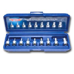 Vim Tools SHM400 9 Piece 1/4-Inch Drive Metric Stubby Hex Bit Set