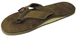 Rainbow Sandals - Womens Premier Leather Single Layer Wide Strap Dark Brown Size Medium (6.5 - 7.5)
