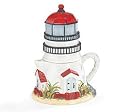 Coastal Light Nautical Lighthouse Creamer And Sugar Bowl Duo