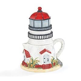 Coastal Light Nautical Lighthouse Creamer And Sugar Bowl Duo by Burton & Burton