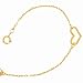 14k Yellow Gold 3 Heart Anklet- 9"