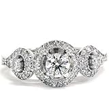 1.04 Carat Vintage Diamond Engagement 3 Stone Anniversary Ring 14K Heirloom 4-9