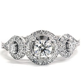 1.04 Carat Vintage Diamond Engagement 3 Stone Anniversary Ring 14K Heirloom 4-9