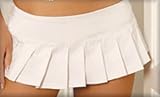 Mini Skirt with Pleats. Sizes Small, Medium or Large in Black, Red or White.