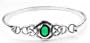 Sterling Silver Green Crystal Celtic Knot Bangle Bracelet