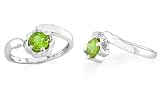 Round Cut Peridot Ring Sterling Silver