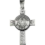 14K Two Tone Gold Us Army Cross Pendant