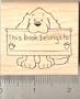 This Book Belongs To: Dog Plate Rubber Stamp - Wood Mounted