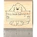 This Book Belongs To: Dog Plate Rubber Stamp - Wood Mounted