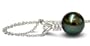 18K white gold 9mm Black Tahitian cultured pearl and diamond pendant