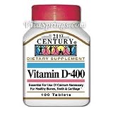 Vitamin D 400 IU 100 Tablets, 21st Century