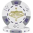 100 Fabulous Las Vegas Tri-Color Poker Chips - $1 White