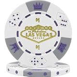 100 Fabulous Las Vegas Tri-Color Poker Chips - $1 White