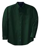 NEW Port Authority - Long Sleeve Easy Care Shirt Dark Green/Nvy-XS