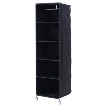 Ikea Black Clothes Organizer Wardrobe Compact on Wheels