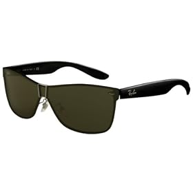Ray-Ban Sunglasses AUTHENTIC Wayfarer� Shield Mens Gunmetal Gray Green RB3384-004 71