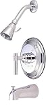 Tub And Shower Set by Elements of Design - EB2638ML in Satin Nickel