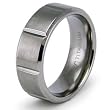 8mm Grooved Brushed Titanium Ring (Sizes 8-12)
