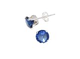 Sterling Silver 3mm Round CZ Fashion Birthstone Earring in 4 Prong Setting, September