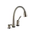 Delta Faucet 980T-SSSD-DST Pilar Touch 2O Single Handle Pull-Down Kitchen Faucet with Soap Dispenser, Stainless Steel