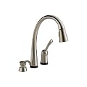 Delta Faucet 980T-SSSD-DST Pilar Touch 2O Single Handle Pull-Down Kitchen Faucet with Soap Dispener, Stainless