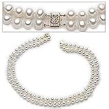 14k, 7-7.5mm White Pearl Double Necklace