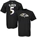 Reebok Baltimore Ravens #5 Joe Flacco Black Player T-shirt