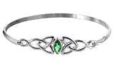 Sterling Silver Emerald Cubic Zirconia 11mm front Celtic Design Bracelet