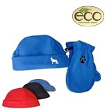 Fleece Hat & Mitt Set German Shepherd White