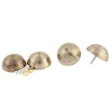 uxcell 半円ガラス ミラー ネイル 36mm 径 金属 装飾 ブロンズ トーン 4個入り