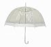 LADIES WHITE CLEAR BUBBLE DOME UMBRELLA