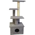 Scruff Jr Kitty Condo : Color GRAY : Leg Covering SISAL ROPE ON TALLEST LEG : Size CURVED TOP SHELF