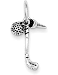 Sterling Silver Antiqued Golfers Charm