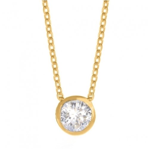 Best Price Bling Jewelry CZ Diamonds by the Yard Sterling Silver Gold Vermeil Designer Inspired Necklace Pendant 16