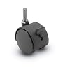50mm Dual Wheel Nylon Furniture Caster with Brake and 5/16" x 1" Threaded Stem