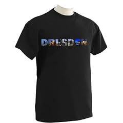 T-Shirt EC168 sch�nes T-Shirt schwarz M mit farbigem Brustaufdruck Herren mit St�dtenamen Dresden