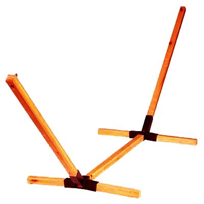 Tri-Beam Wooden Hammock Stand with Cotton Hammock