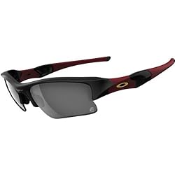 Oakley USC Trojans Flak Jacket XLJ Men's Special Editions Signature Series Lifestyle Sunglasses w/ Free B&F Heart Sticker Bundle - SC Trojans SC Trojans Polished Black/Black Iridium