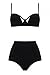Dear-lover Women's Vintage Push Up High Waisted Bikini Sets Swimsuit Swimwear