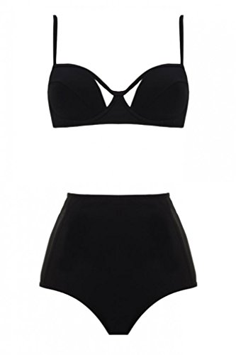 Dear-lover Women's Vintage Push Up High Waisted Bikini Sets Swimsuit Swimwear