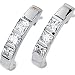 Stunning! Polished 14k White-gold Pair 03.00M=1 CTTW Created Moissanite 3-stone earrings