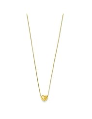 14K Yellow Gold Heart Charm Necklace with 16" Chain