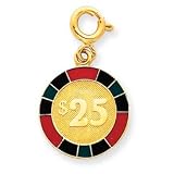14k Enameled Roulette Chip Charm