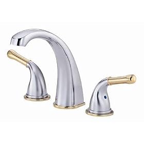 Danze D301571CPBV Plymouth Two Handle Roman Tub Faucet, Chrome with Polished Brass Accents