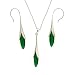 Silver Swarovski Crystal Emerald Green Crystal Design Birthstone Necklace Earrings Jewelry Set in Gift Box Bucasi SALE