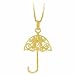 Vermeil (24k Gold over Sterling Silver) Filigree Umbrella Pendant