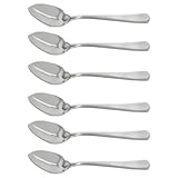 New Thick Stainless Steel Grapefruit Spoon, Dessert Spoon, Serrated Edge, Set of 6